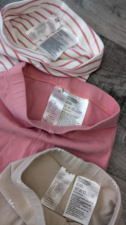 H&M Baby Girl leggings lot of 3 , Kids 3 Month (0-3M)