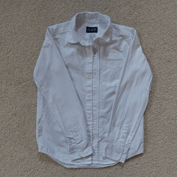 White long sleeve shirt, Kids 7 & 8 (small)