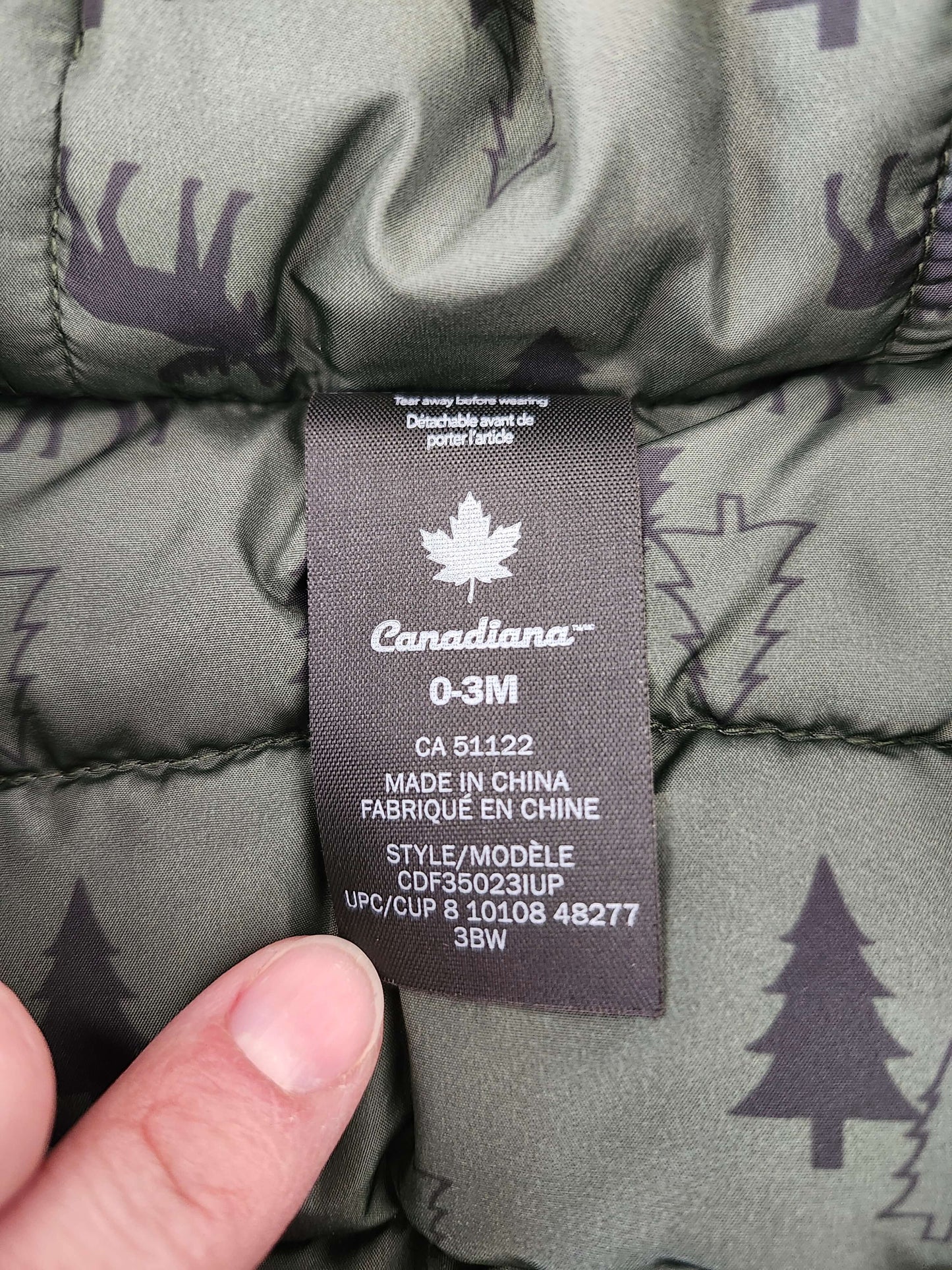 Canadiana snowsuit, grey and green reversible, NWOT, Kids 3 Month (0-3M)