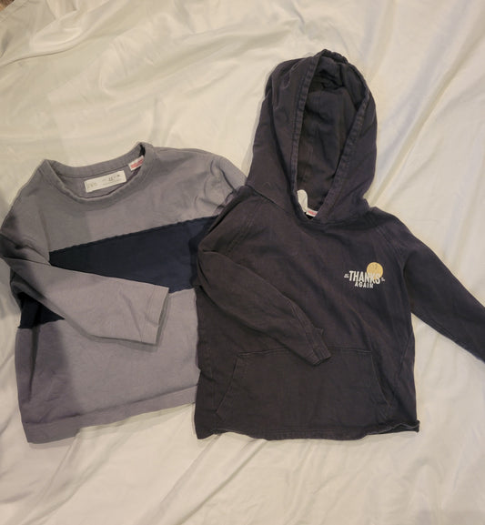 Zara - 2/3 hoodie & long sleeve shirt blue line , Kids 2T