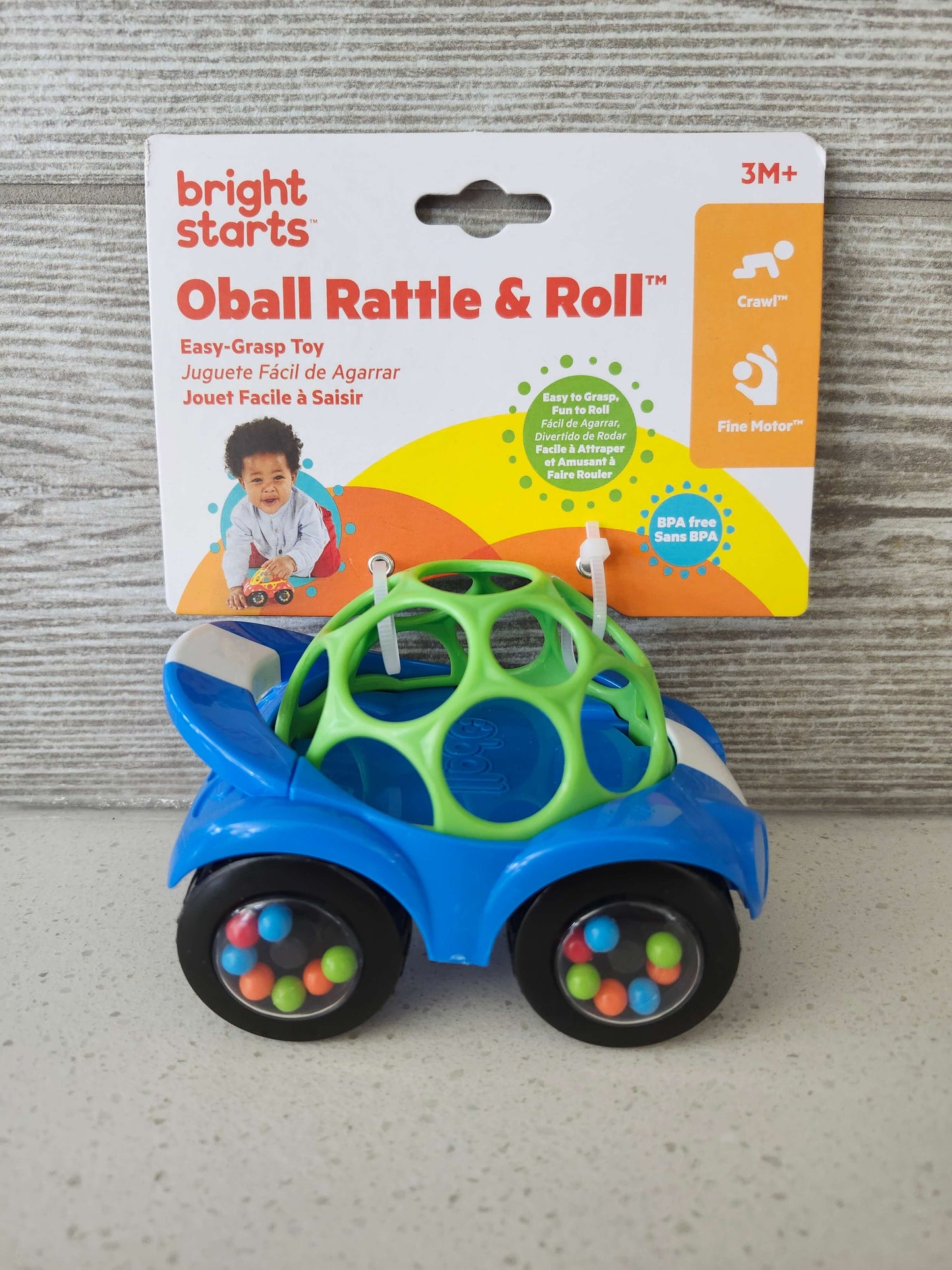 Bright Starts Oball Rattle & Roll Car, NWT