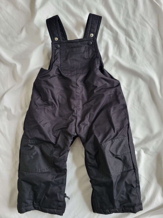 12-18 Month Snow Pants black with zipper legs, Kids 18 Month (12-18M)