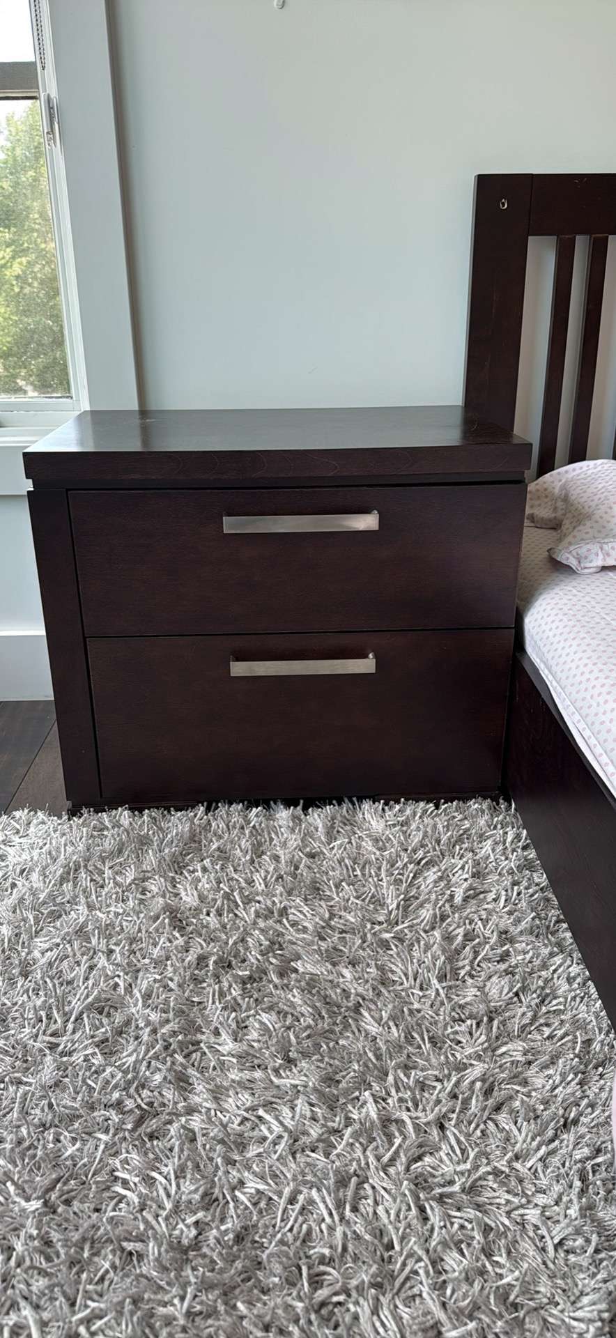 Furniture Bedroom Set - Double Bed frame, Dresser with Shelves. Night Stand