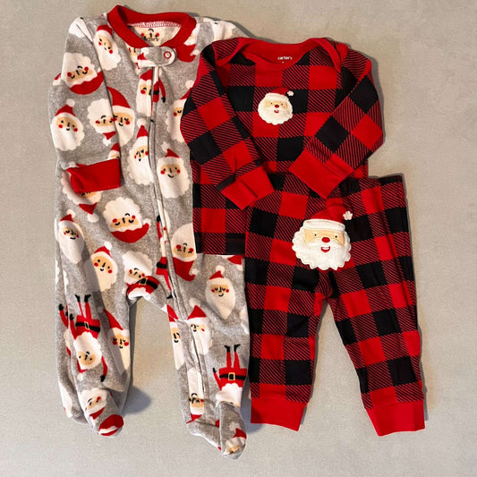 2 x 6mth Santa Sleeper & Top with Pants, Kids 6 Month (3-6M)