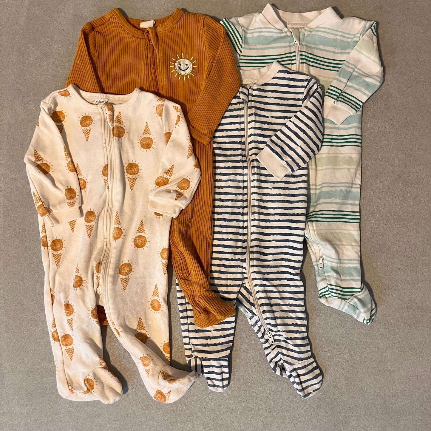 4 x 3mth Pajamas NWOT, Kids 3 Month (0-3M)