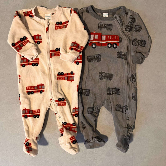 2 x 3mth Fuzzy Pajamas, Kids 3 Month (0-3M)