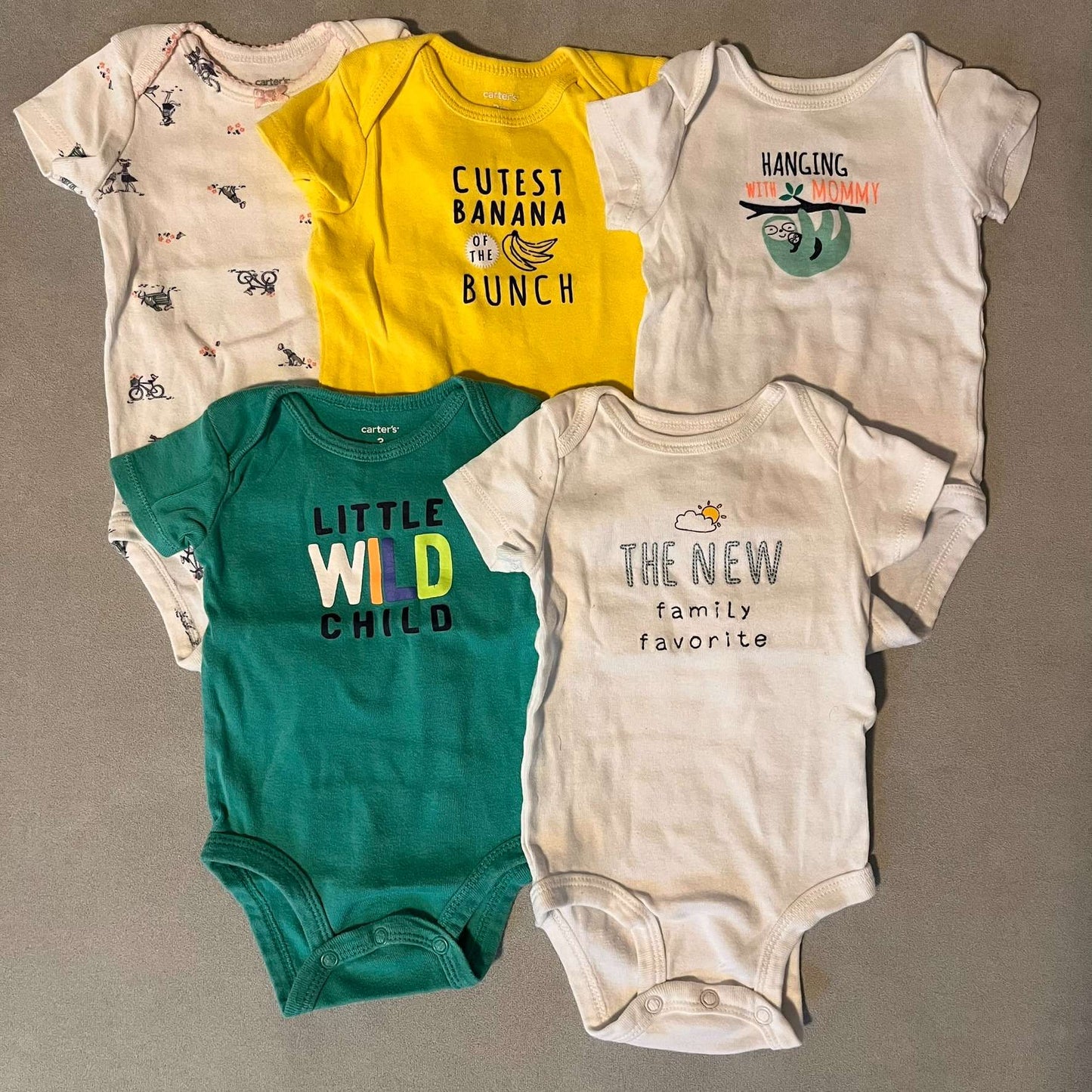 5 x 3mth TShirts with Sayings, Kids 3 Month (0-3M)