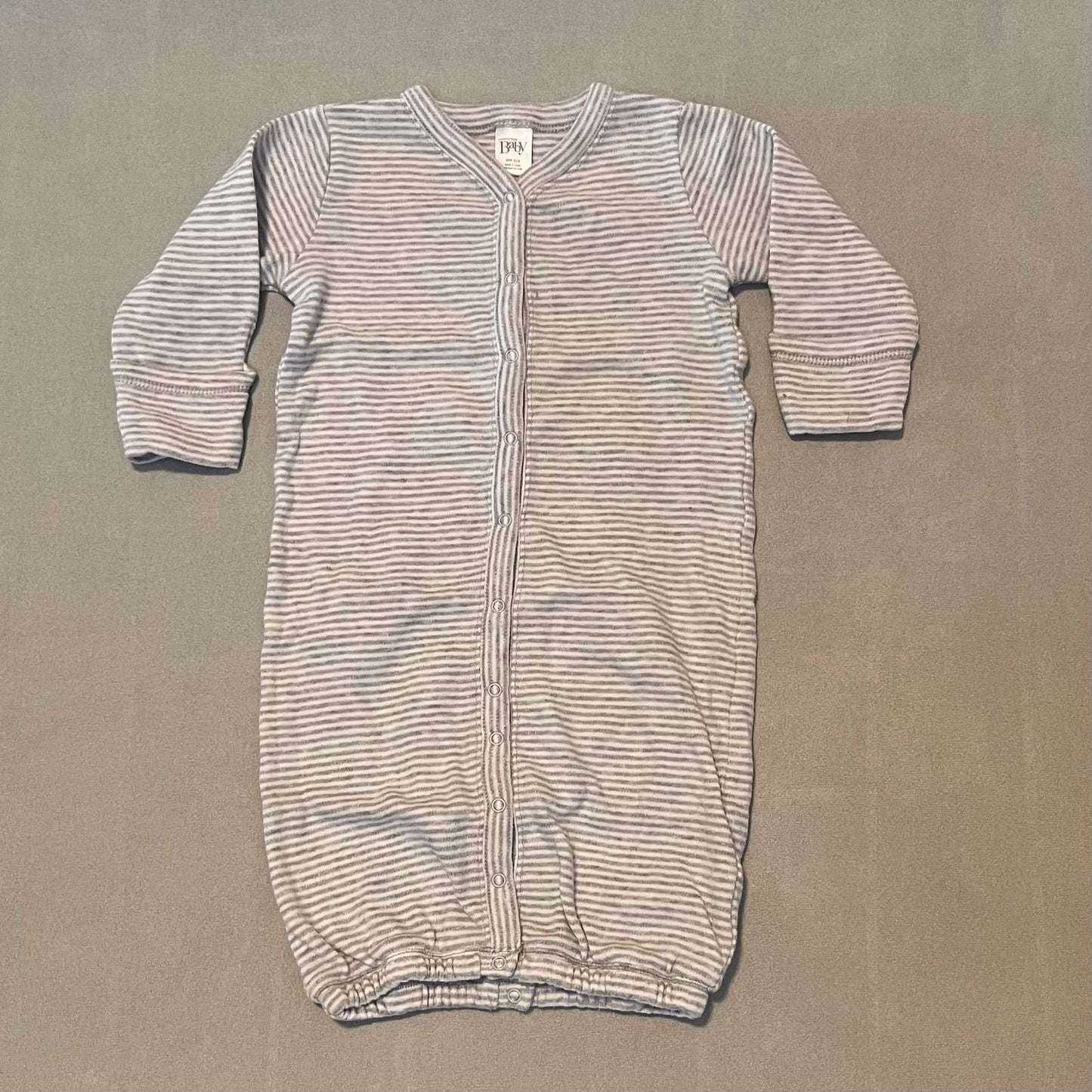 0-6mth Button Nightgown, Kids 3 Month (0-3M)