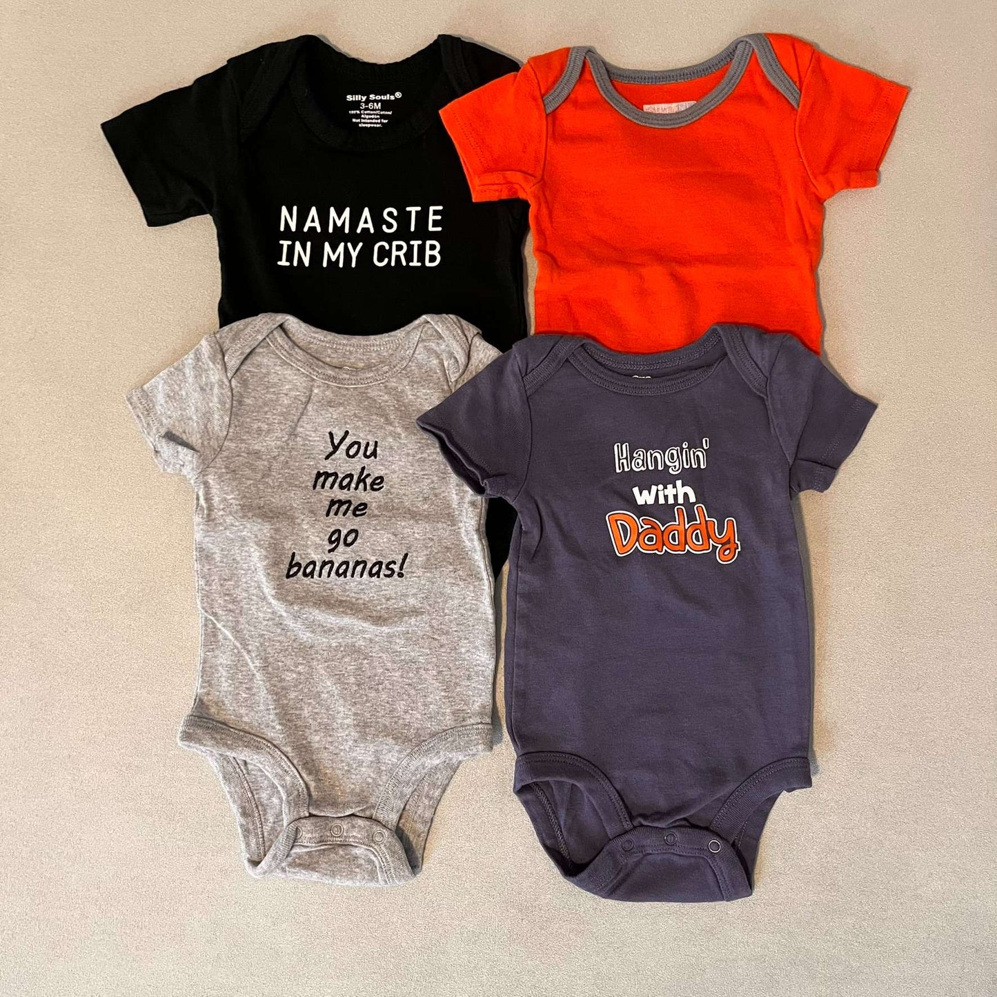 4 x 6mth TShirts with Sayings, Kids 6 Month (3-6M)