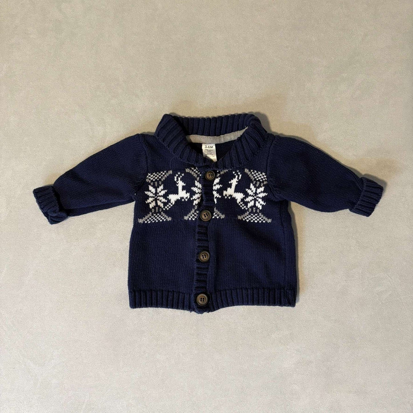 3-6 Mth Reindeer Sweater, Kids 6 Month (3-6M)