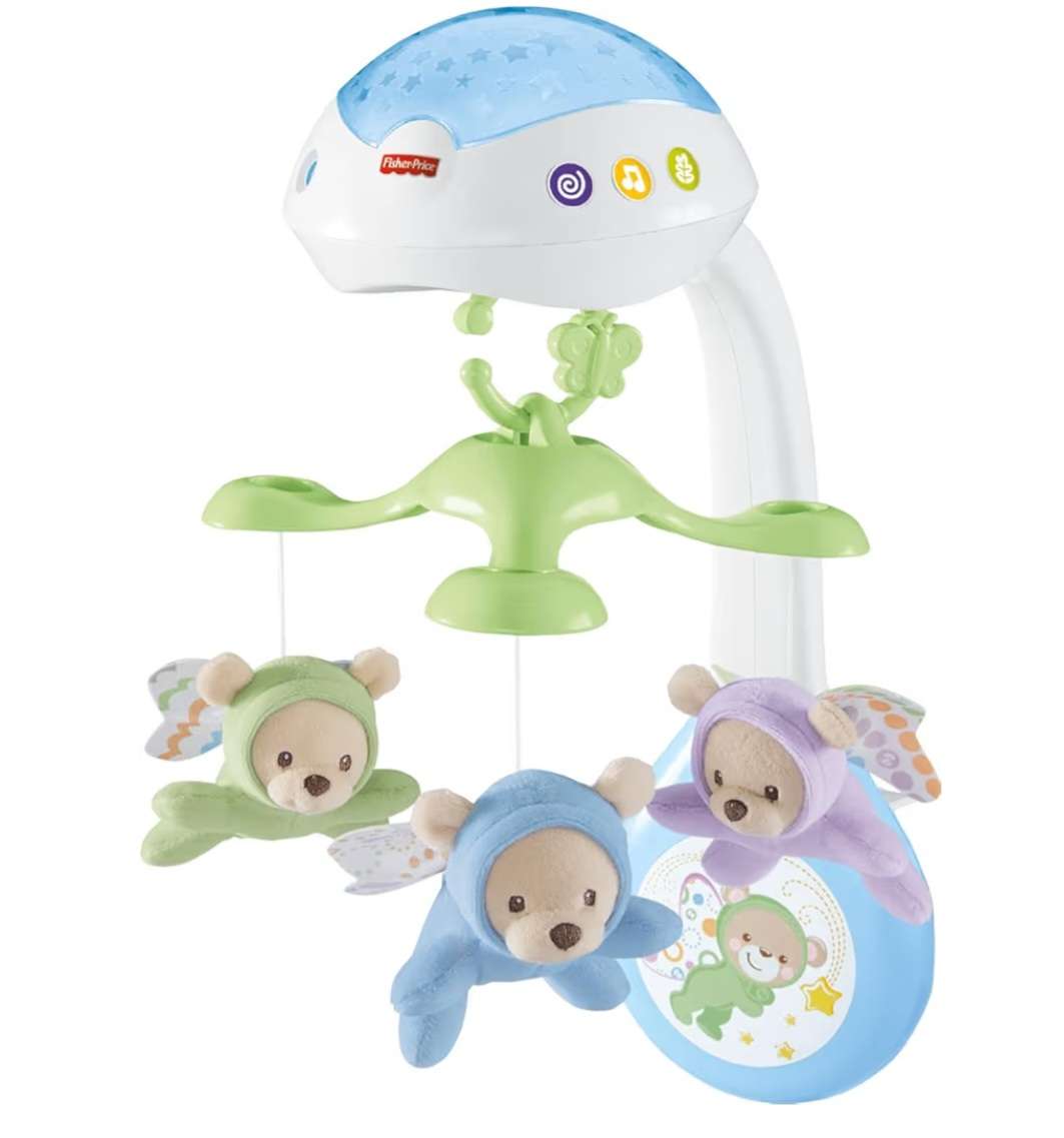 Fisher-Price 3-in-1 Projection Mobile, Butterfly Dreams, Baby Crib Toy with Light Projection