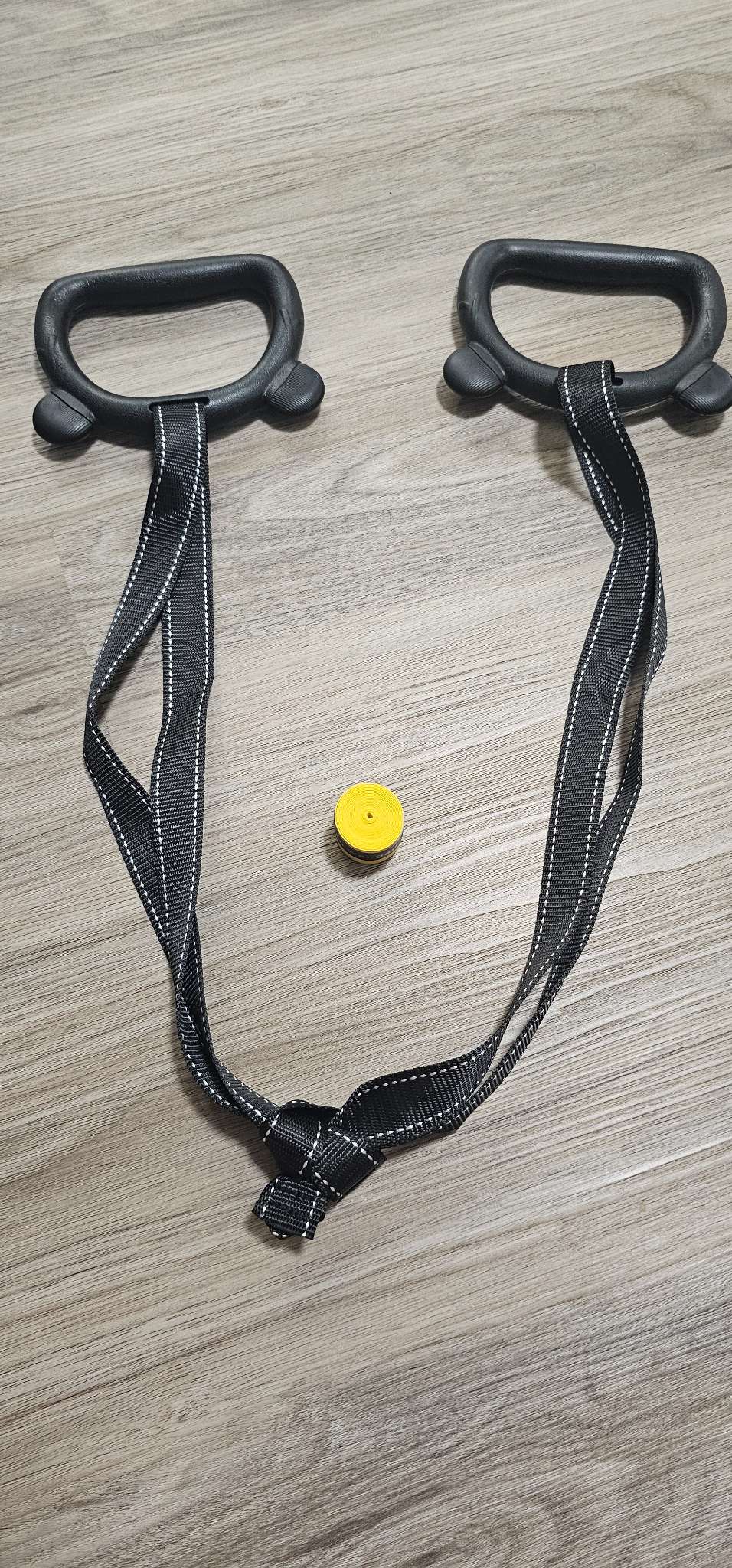 Gymnastic Rings with Adjustable Straps and Grip Tape