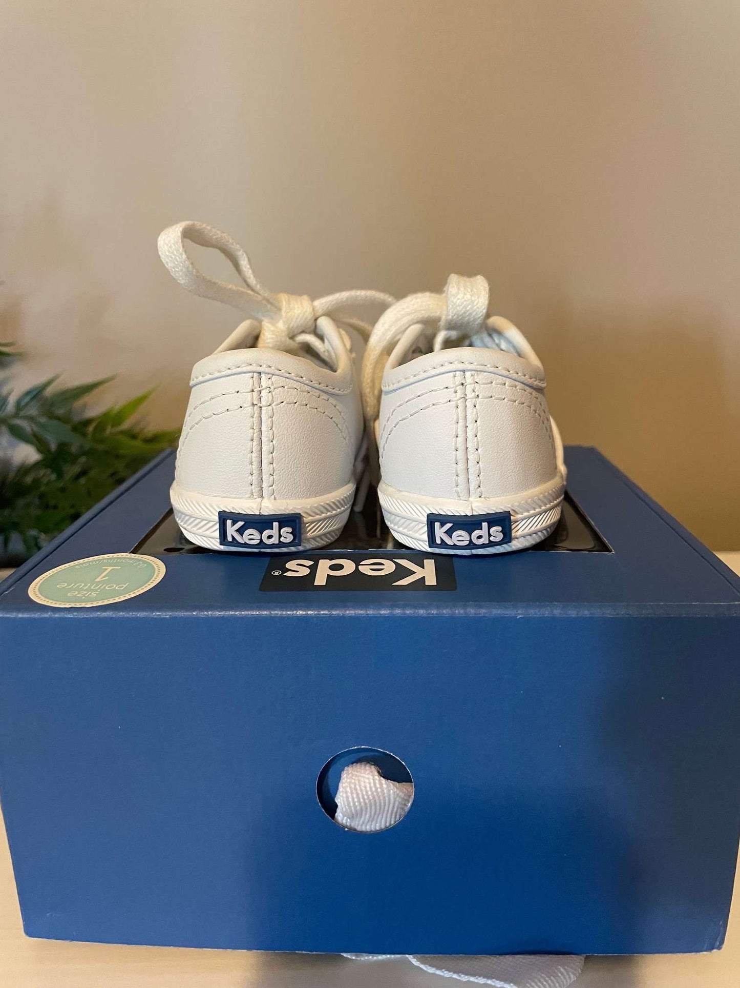Keds Infant Champion Leather Lace Toe Cap Size 1 Month; , Shoes 1 (Baby: 0-12 mth)