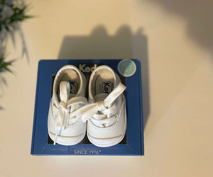 Keds Infant Champion Leather Lace Toe Cap Size 1 Month; , Shoes 1 (Baby: 0-12 mth)