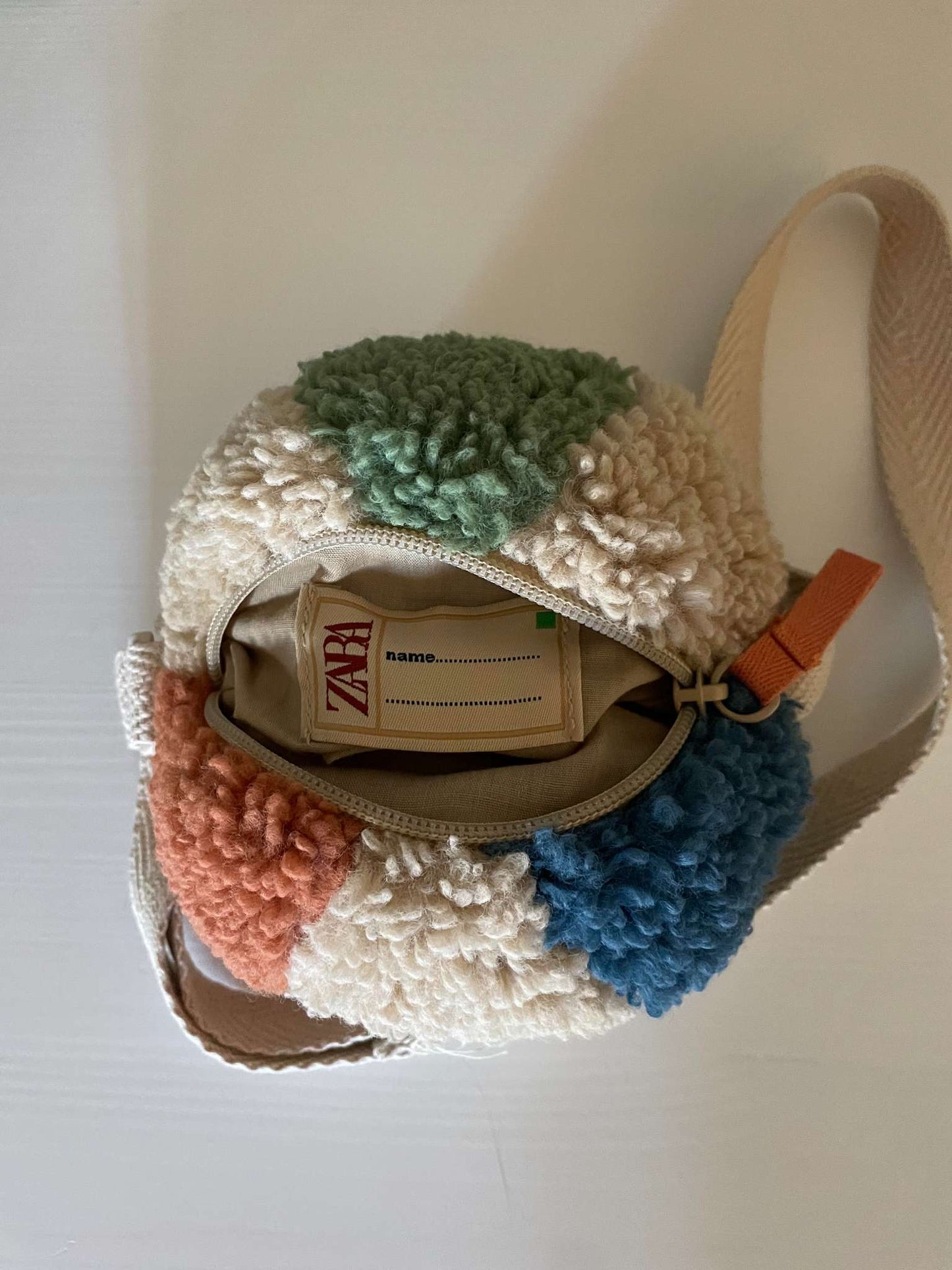 Zara Faux Fur Ball-Shaped Crossbody Bag