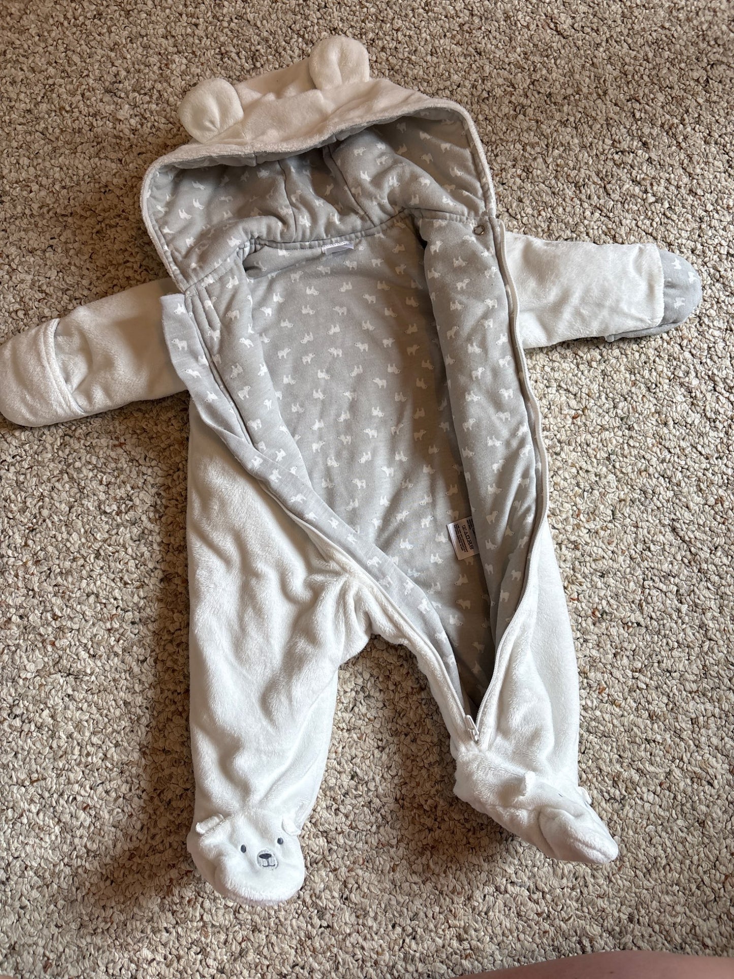Bear ear baby winter suit, Kids 3 Month (0-3M)