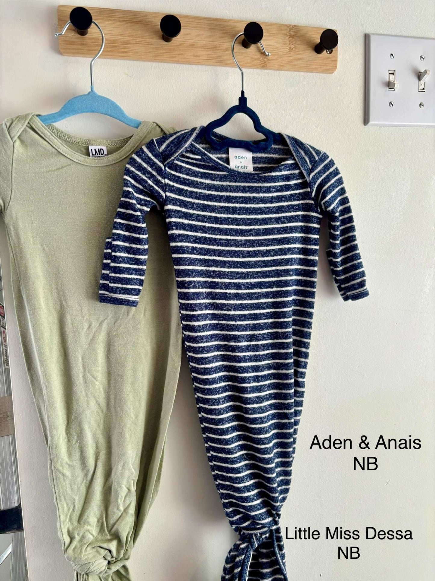 Knit Newborn Knotted Gowns (2) , 0-3 Months (Newborn)