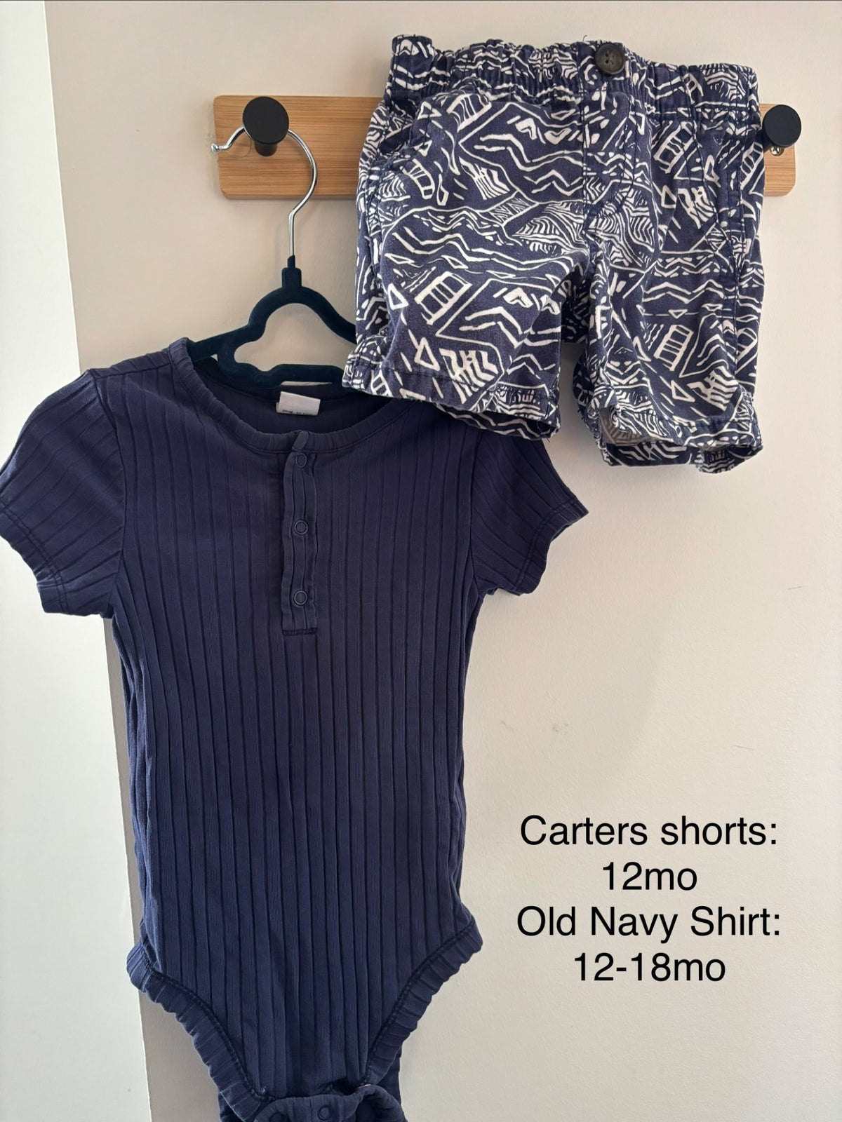 Dark blue shorts outfit 12-18 months, Kids 18 Month (12-18M)