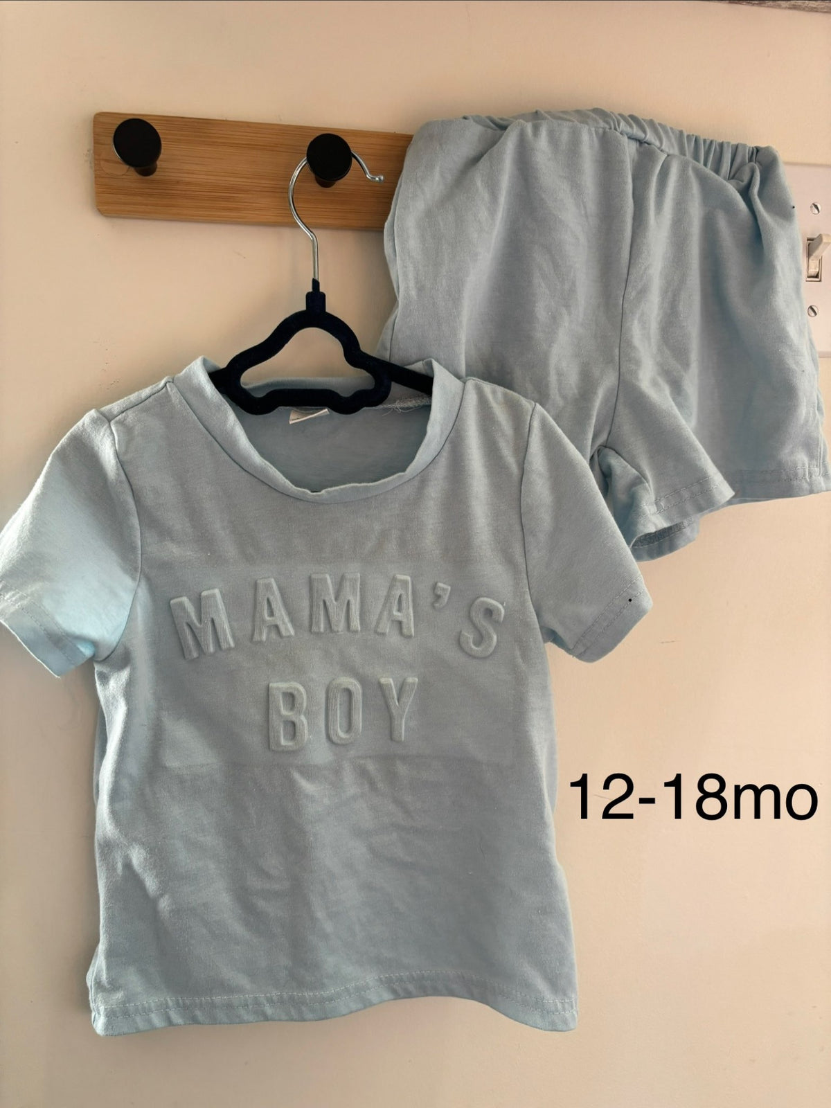 Mama’s boy matching short set 12-18 months , Kids 18 Month (12-18M)