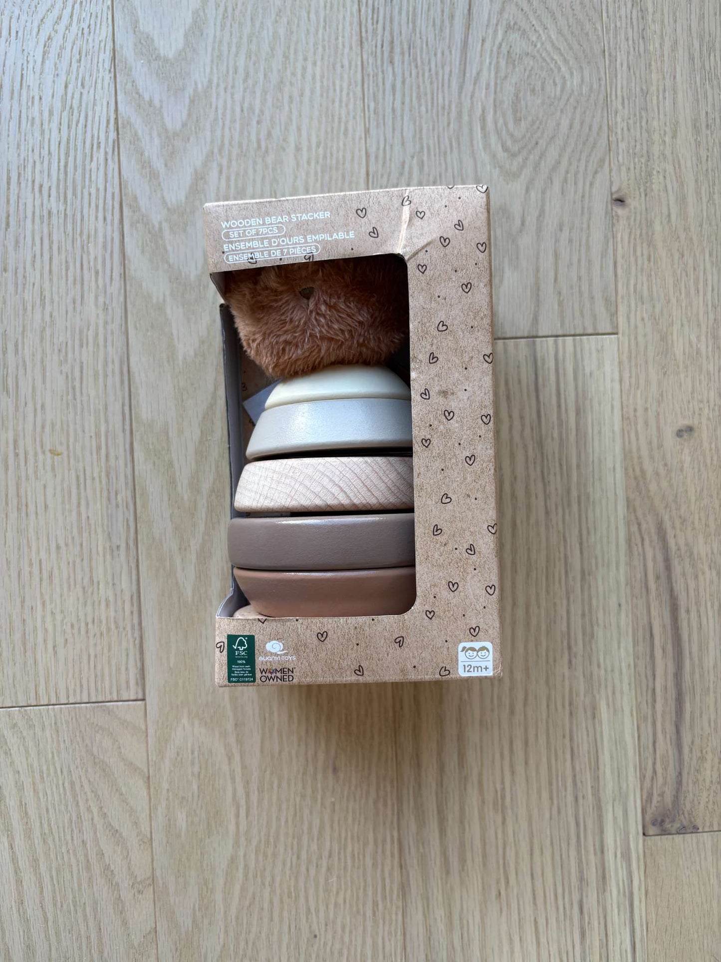 Wood Stacker Toy + New Bear Lovey Bundle