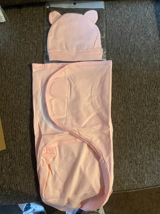 Pink Swaddle (New), 0-3M, 0-3 Months (Newborn)