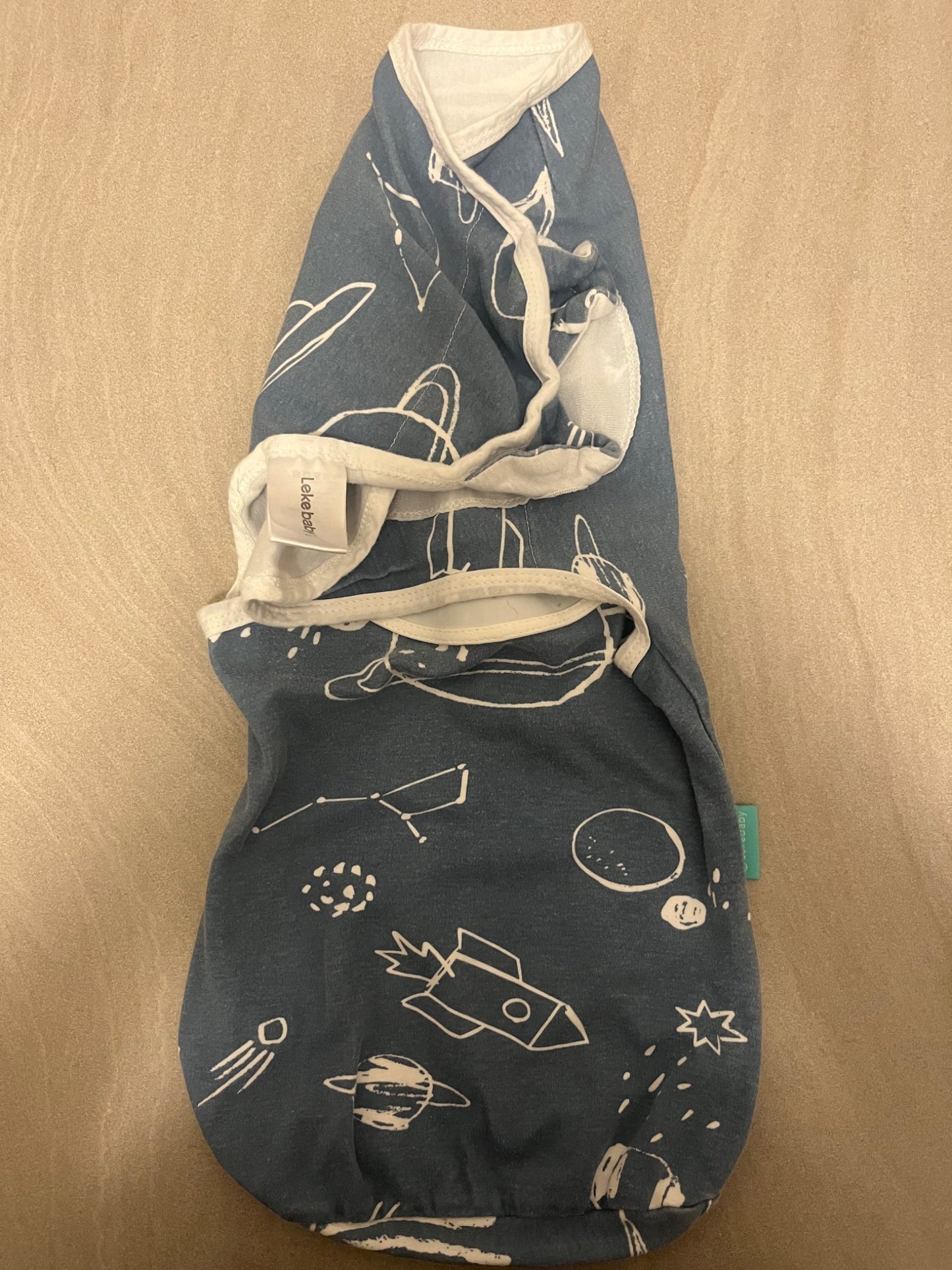 Leke Baby Swaddle, 0-3M, Blue, 0-3 Months (Newborn)