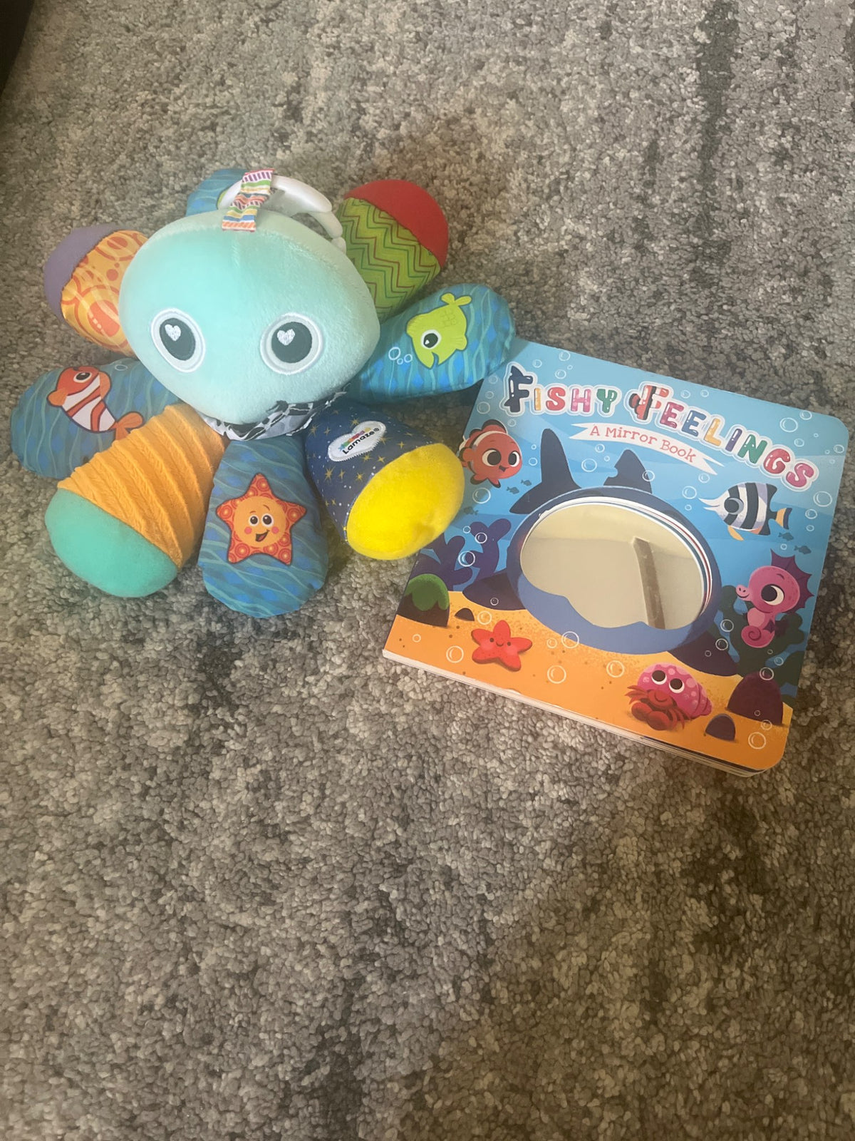 Lamaze octopus and board book