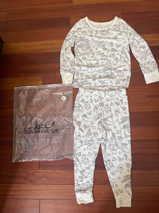 Christmas colouring pajamas msrp $34 USD , Kids 2T