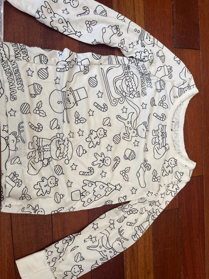 Christmas colouring pajamas MSRP $34 USD, Kids 4/4T