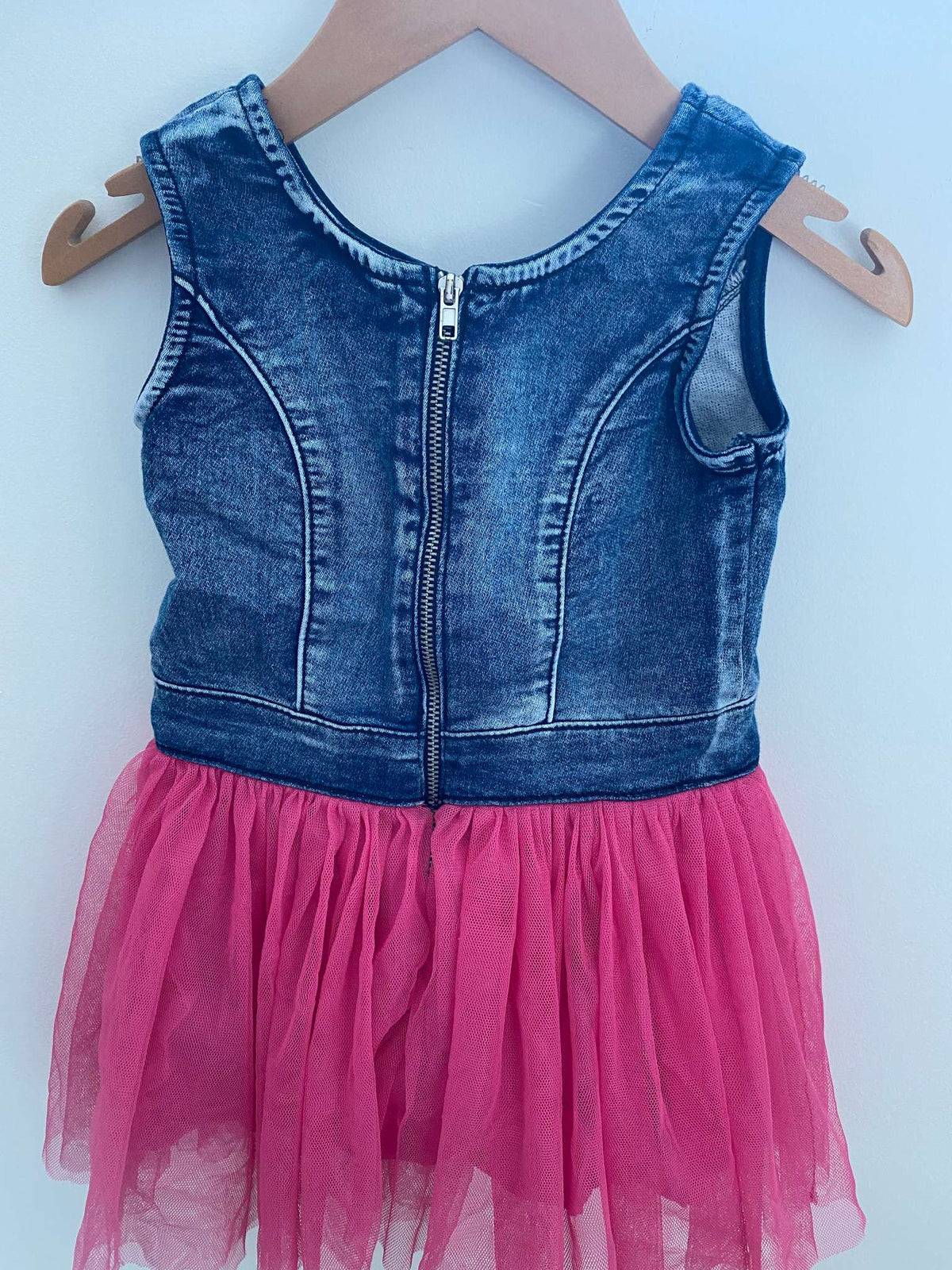 GUESS dress: Pink tulle skirt, denim top, Kids 3T