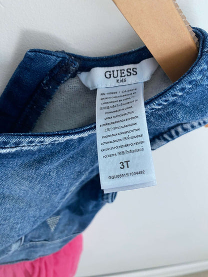 GUESS dress: Pink tulle skirt, denim top, Kids 3T