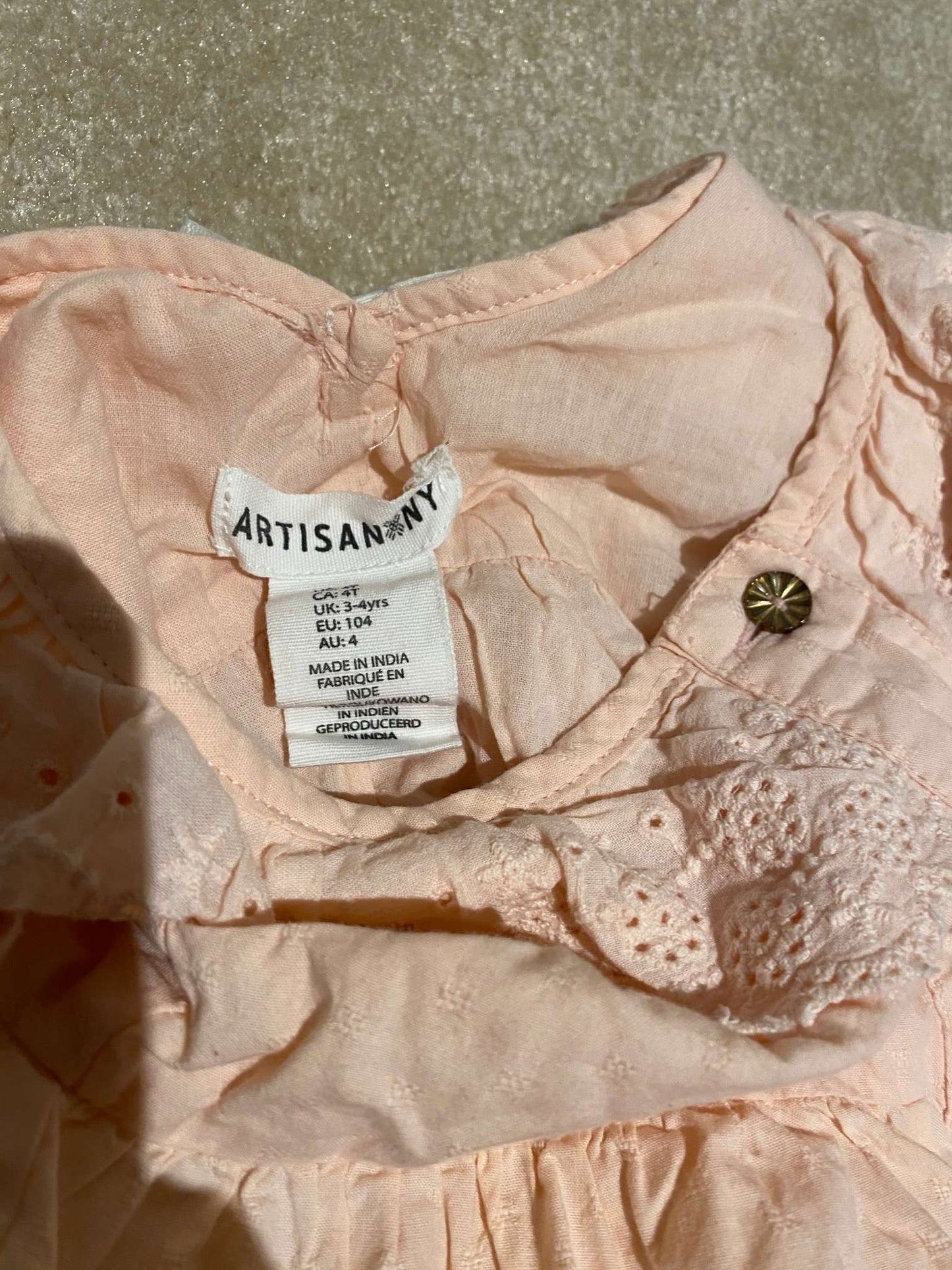 Artisan NY - soft pink/peach dress w great details. , Kids 3T