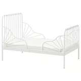 MINNEN (Ikea) Extendable bed frame with slatted bed base, white frame