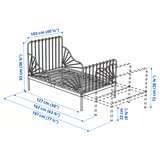 MINNEN (Ikea) Extendable bed frame with slatted bed base, white frame