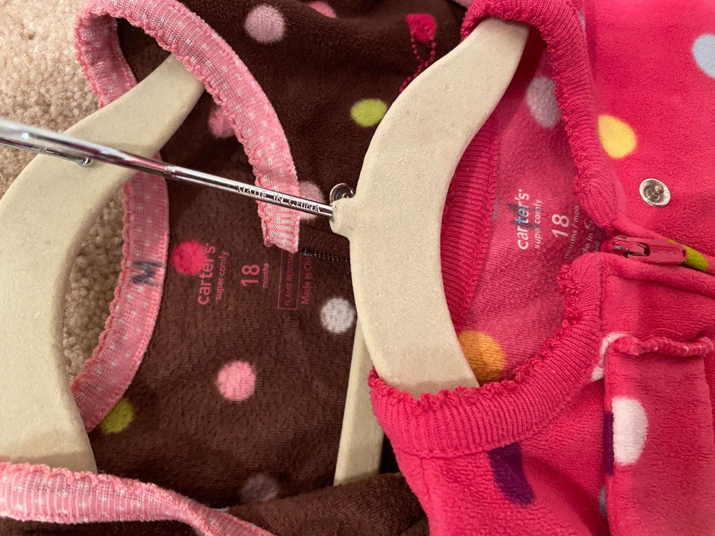 18Months: Footed Sleepers : Brown ballet + Pink Pig, Kids 24 Month (18-24M)