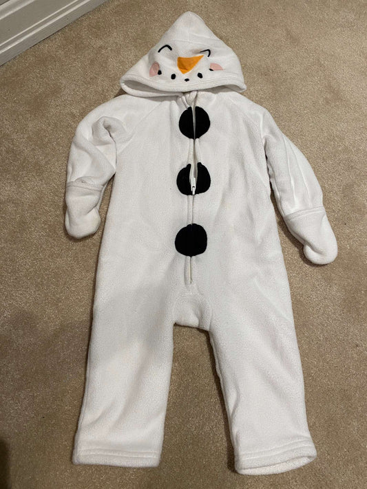 SNOWMAN Costume: so lovely and warm, full zip front, Kids 24 Month (18-24M)