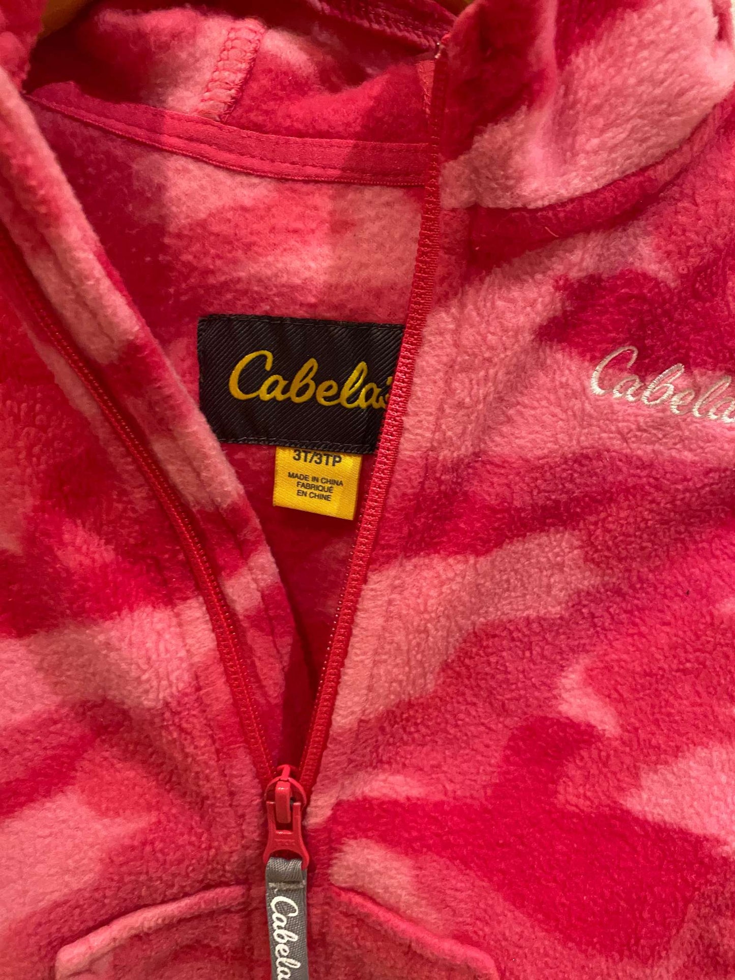 Cabela's Pink Hooded Camo Vest + Fleece Santa PJ pants, Kids 3T