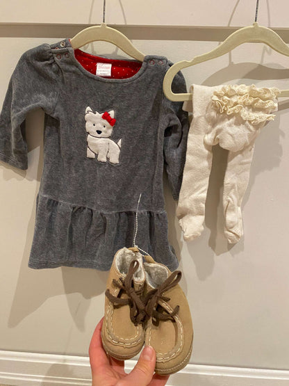 6-12 Month Formal Outfit w BabyGAP booties! 3 pieces, Kids 6 Month (3-6M)