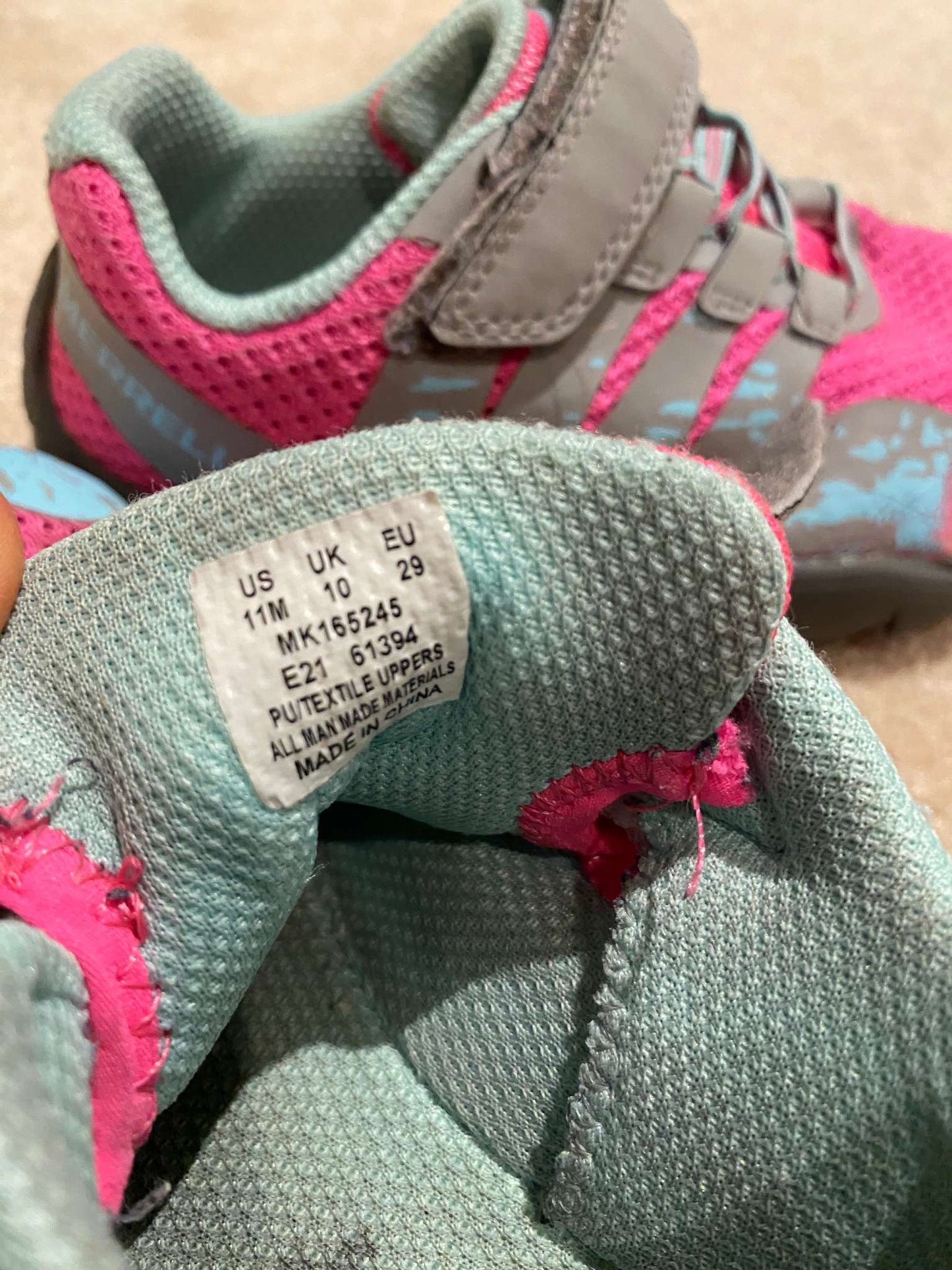 Merrell sneaker shoe - girls pink and blue, Shoes 11 (Toddler:2-4yr)