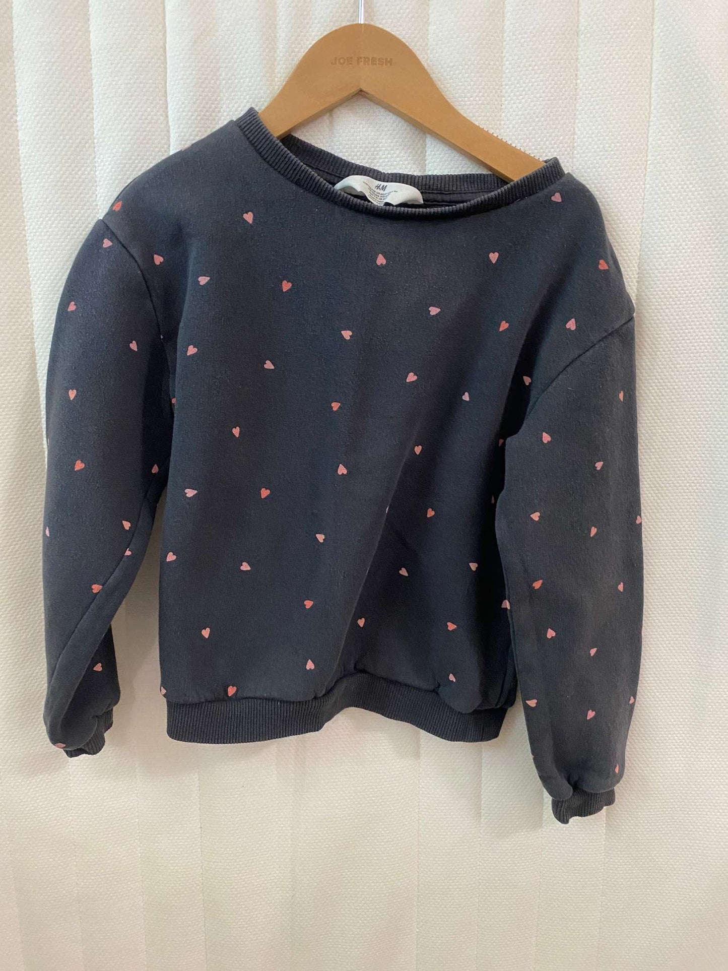 H&M Faded Black Heart Sweater, Kids 6/6X