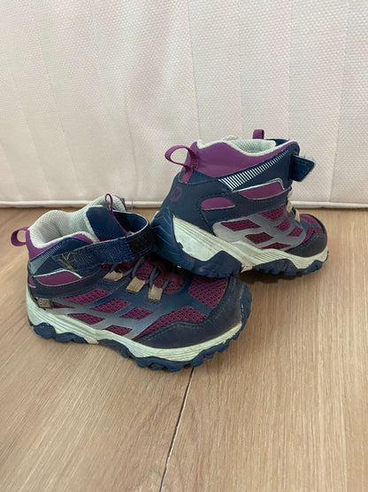 Merrel Hiking Boots, Velcro strap Blue/Purple, Shoes 11 (Toddler:2-4yr)
