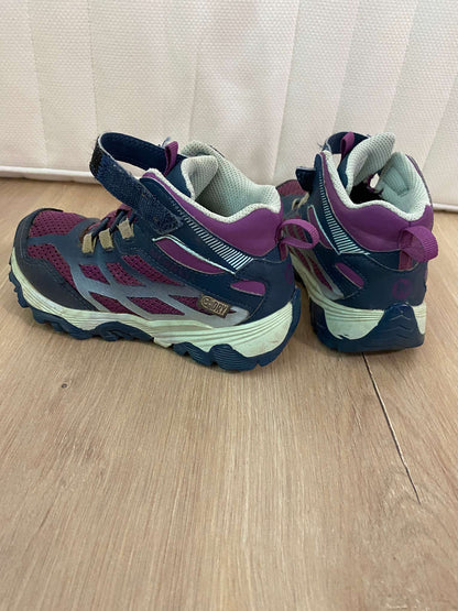 Merrel Hiking Boots, Velcro strap Blue/Purple, Shoes 11 (Toddler:2-4yr)