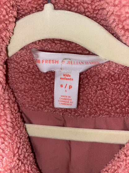 Joe Fresh x Jillian Harris Full Zip Pink Sherpa Sweater, Kids 6/6X
