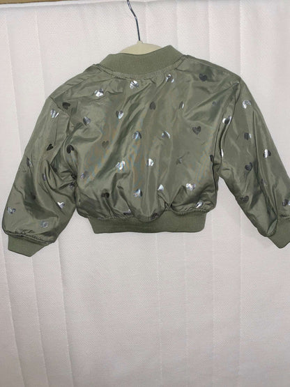 Green jacket with Silver Hearts, Kids 12 Month (9-12M)