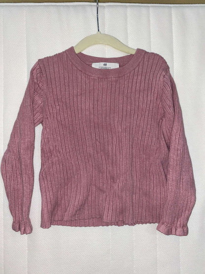 H&M Pink lined / ribbed sweater 4-6 yrs, Kids 4/4T