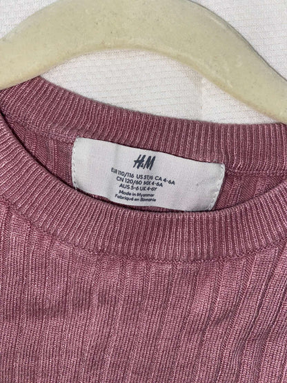 H&M Pink lined / ribbed sweater 4-6 yrs, Kids 4/4T