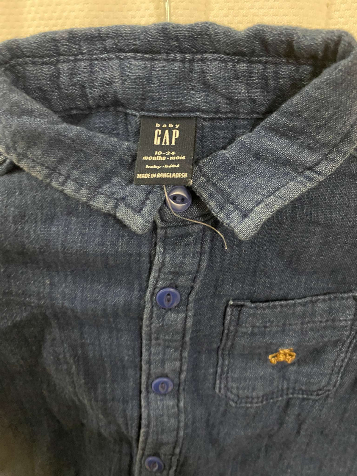 GAP Blue Denim(like) - soft onesie, Kids 18 Month (12-18M)