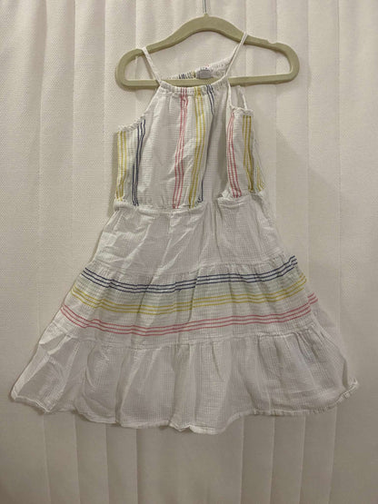 Baby GAP 5 yr. White, coloured lined, flowy ruffle like dress, Kids 5/5T