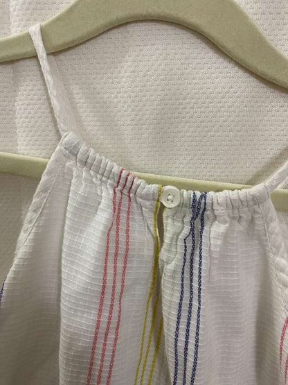 Baby GAP 5 yr. White, coloured lined, flowy ruffle like dress, Kids 5/5T