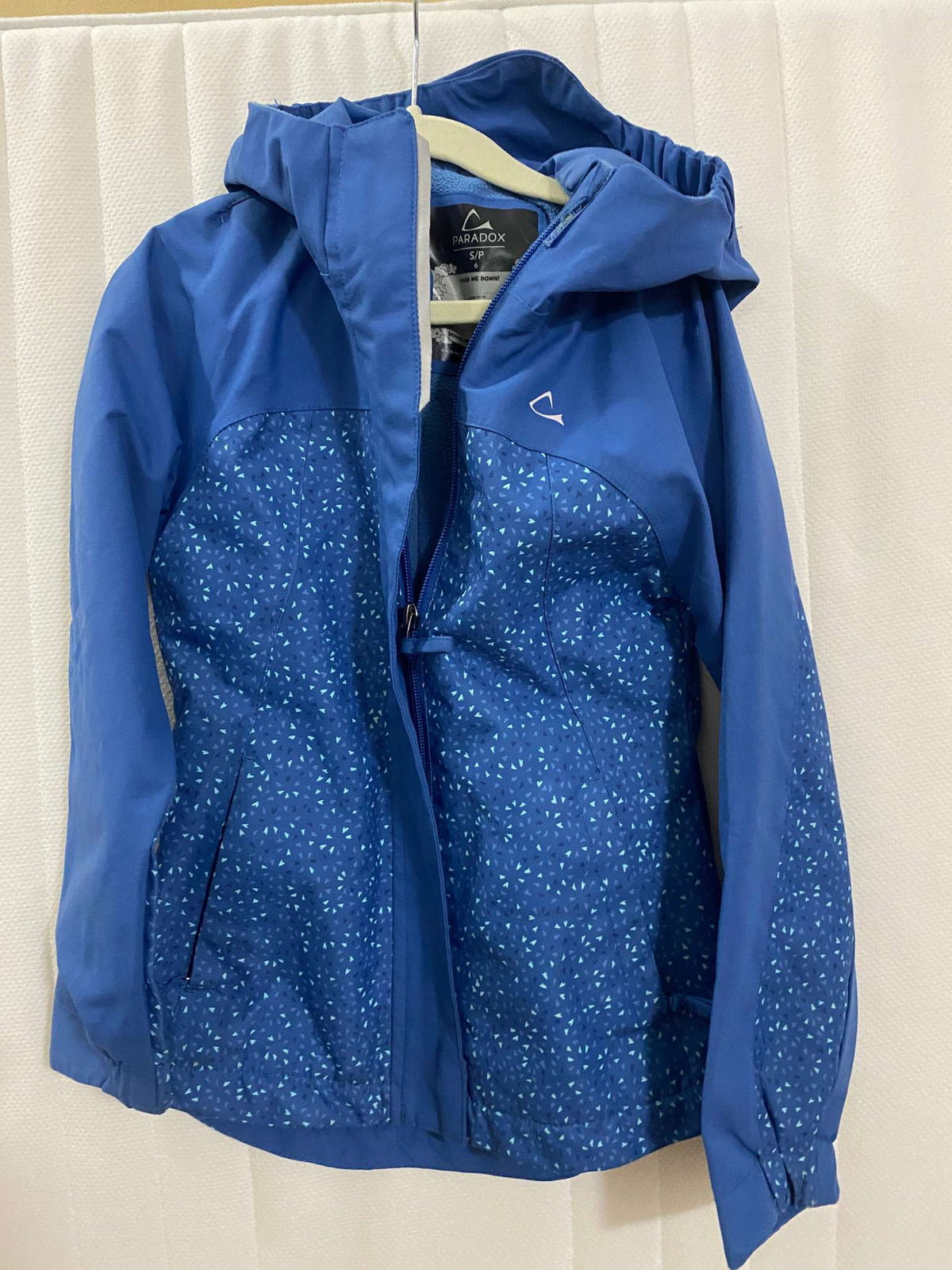 Paradox Jacket: Girls Blue with dots. , Kids 6/6X